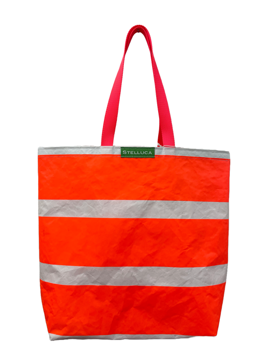 Orange Stripe Grocery Tote