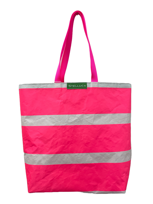 Hot Pink Stripe Grocery Tote